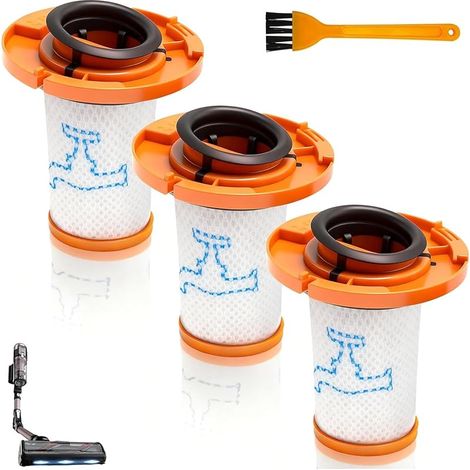 ZR009014 Lot de 3 filtres HEPA + 1 brosse de nettoyage, compatible avec aspirateur Rowenta X-Force Flex 13.60 12.60 14.80 16.60, filtre de rechange pour Rowenta (1/5)