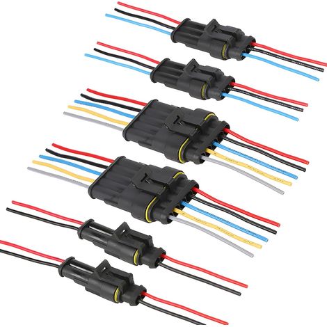 Fiche Étanche Voiture, Prise Électrique Mâle et Femelle, Connecteur AWG (2, 3 et 5 Broches avec Fil) (1/5)