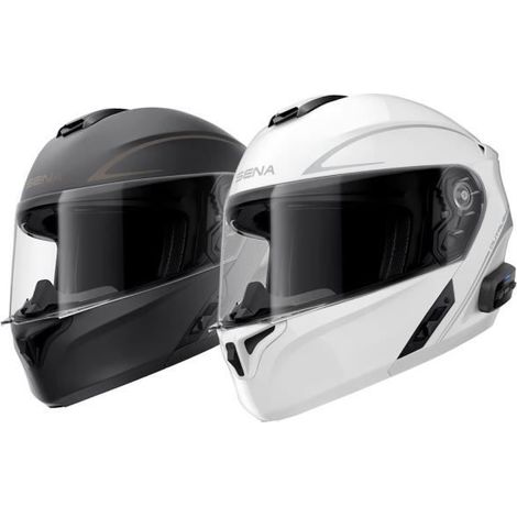 Casque Modulable Intercom Intégré SENA Outrush R Bluetooth Blanc Brillant Taille M (1/3)