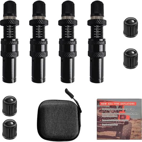 Auto Tire Deflator Valve Kit Auto Shut-Off Tire Deflator for Car SUV RV ATV Tire Pressure Deflator Valve 10-30 PSI for (1/5)