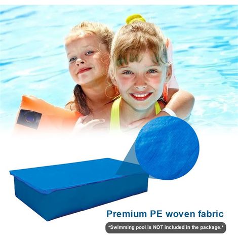 Housse carrée pour piscine hors sol – 4 m × 2,1 m – étanche, résistante aux UV et au vent – avec cordon de serrage et œillets renforcés