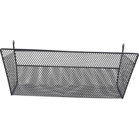 Paniers de rangement pour étagères, bureau, table, chambre d'étudiant, table de chevet, étagères d'angle, organisateurs de paniers avec crochet - Noir (1/5)