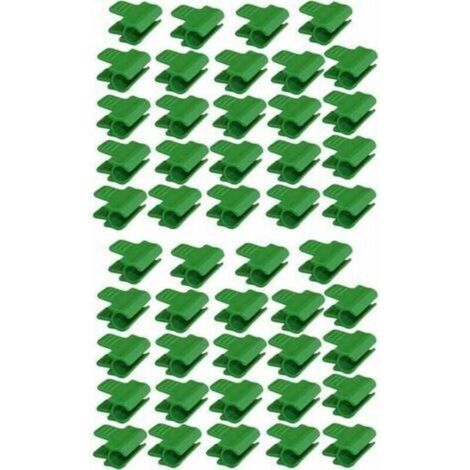 48er-Pack Schlauchschellen für Gartenschläuche, Gartenhausfolienzubehör, 16 mm Außendurchmesser, Pflanzenstäbe, Kunststoffclips für Gewächshäuser, Grün