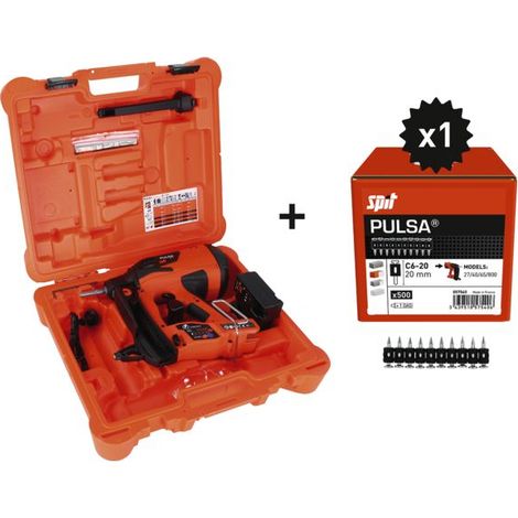 Cloueur à gaz PULSA 27E avec pack de 500 clous C6-20 Pack - SPIT