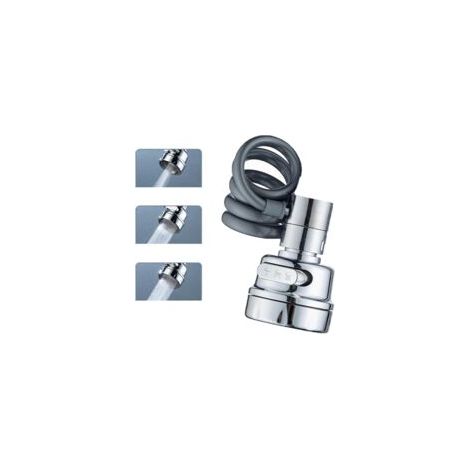 Accesorios de grifo telescópicos con cabezal rociador extensible, grifo de extensión multifunción giratorio de 360 grados con 3 funciones de rociado, accesorio de grifo Crezuo