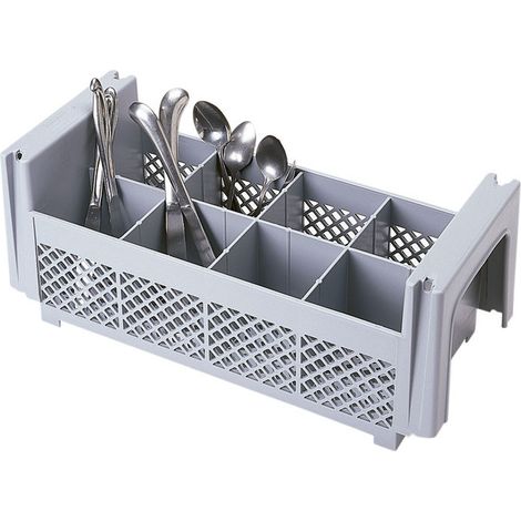 Casier à couvert - 8 compartiments sans anses - 45.7 x 19.7 x 18.4 cm - Lot de 6 - Cambro