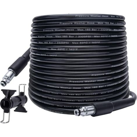 Tuyau de Nettoyeur Haute Pression 10 m x 140 bar, Compatible avec BOSCH, BLACK & DECKER, AR, MICHELIN, STANLEY, MAC ALLISTER (1/4)