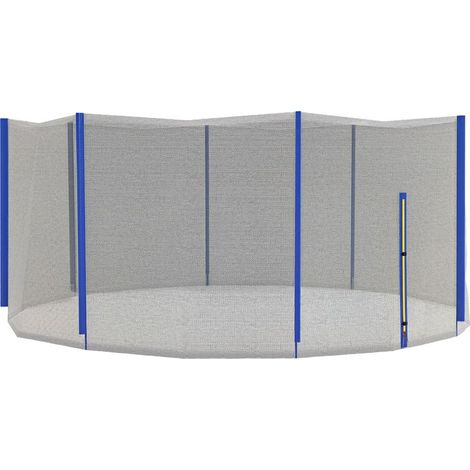 Filet de remplacement pour trampolines Ø 426 cm 8 poteaux droits filet de sécurité pour trampolines, entrée zippée (1/5)