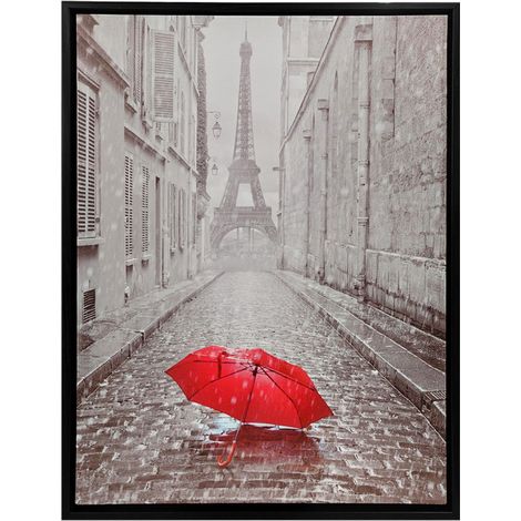 Tableau imprimé Tour Eiffel sur cadre en bois noir 30x40 cm - EIFFEL (1/3)