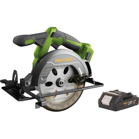 Procraft PCA32-BB Akku Handkreissäge 20 V 165 mm Brushless + 1x Akku 2,0 Ah - ohne Ladegerät