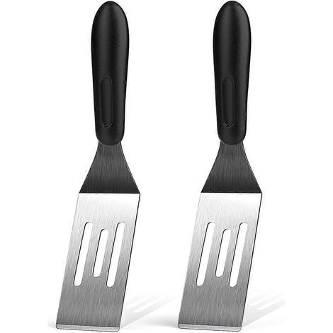 Lot de 2 petites spatules de service, mini spatules de service pour la cuisine, spatules en métal pour servir et retourner, P (1/4)