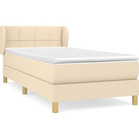 Maison Exclusive - Giroletto a Molle con Materasso Crema 80x200 cm inTessuto (1/5)