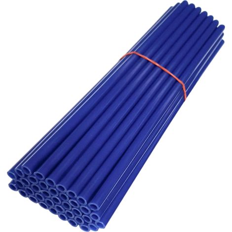 72x Couvre rayon roue avant arrière jante tube paille fendue 235 mm (21 pouces) accessoire tuning, bleu