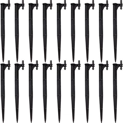 18 estacas de soporte para riego por goteo de 18,5 cm, boquillas de inserción para riego de jardín, soporte de inserción para boquillas de riego de jardín, para jardín y plantas. (1/5)
