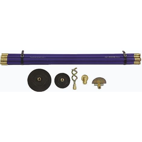 Rs Pro – Déboucheur de canalisation – Jeu de 10 tiges de 3 pieds en polypropylène – Pour canalisations obstruées – Fixation avec clé 3/4" (1/2)