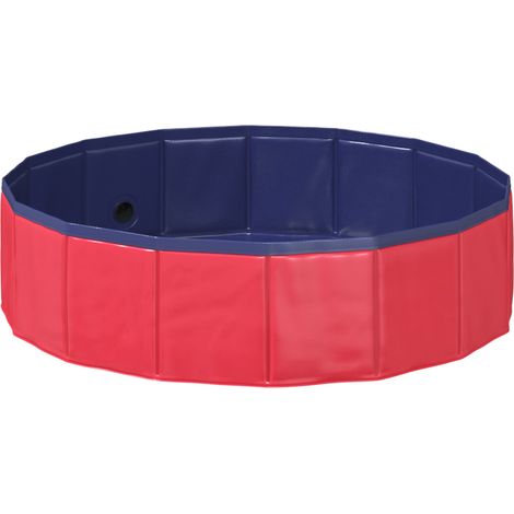 Piscine de nage pliable pour chien Rouge et bleu PVC