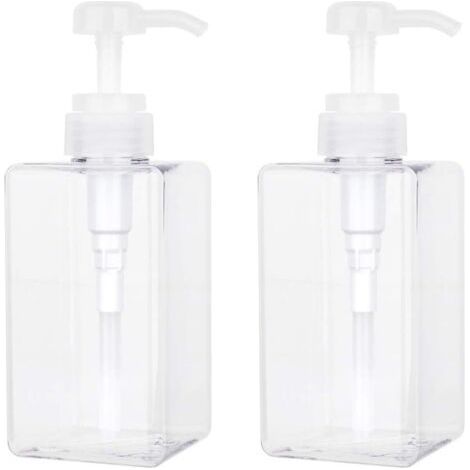 450 ML Soap Dispenser, Set of 2 Empty Plastic Pump Bottle Container for Kitchen and Bathroom - Transparent (1/5)