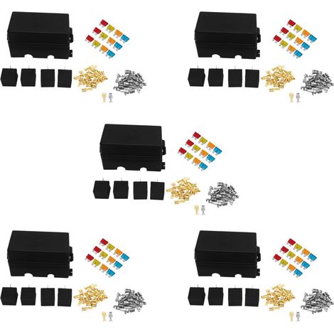 Scatola portafusibili a lama a 12 vie con morsettiere e relè portafusibili a 4 pezzi, serie a 4 pin, 12V 80A