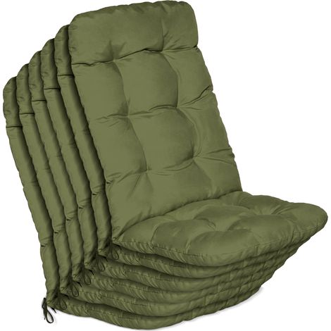 Lot de 6 coussins d'appui pour fauteuils à dossier haut Flair HL, 120 x 50 x 8 cm, vert olive (1/5)