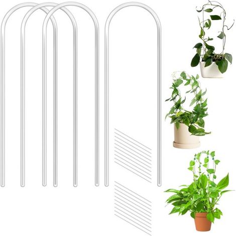 4 supports pour plantes grimpantes Treillis Support pour plantes Support à fleurs en forme de U (3510 cm Transparent) (1/5)