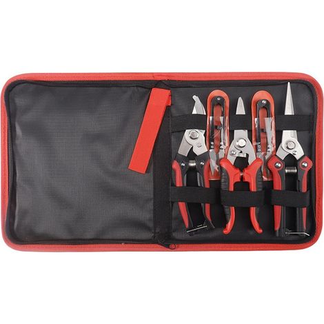 Sécateur de jardin avec sac en toile, 3 pièces en acier inoxydable, lames latérales tranchantes (1/4)
