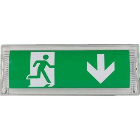 Lámpara de emergencia LED con batería de respaldo de hasta 3 horas, Clase de protección: IP 65, Señal de salida/emergencia, señal luminosa-Crezuo