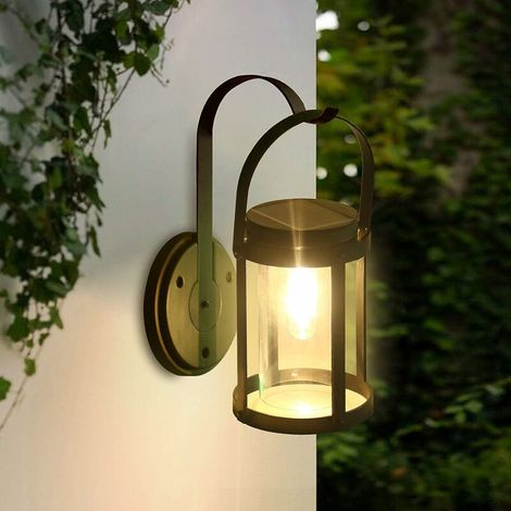 DEESSE SHOP - Applique murale de sécurité extérieure solaire, applique murale de jardin moderne, lumière de sécurité à énergie solaire extérieure LED étanche lumière solaire suspendue pour passage, co (1/5)