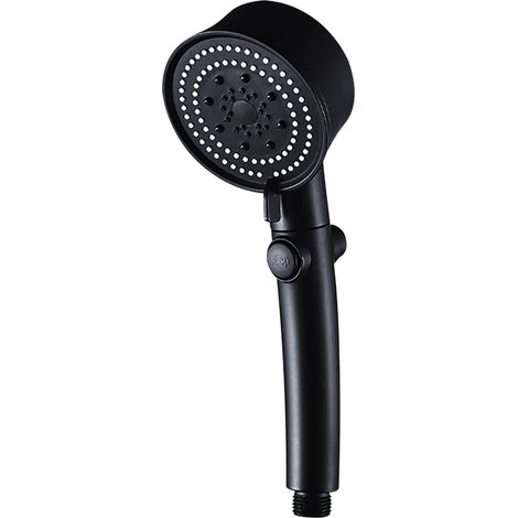 Ahlsen Turbo-Duschkopf, Sechsgang-Duschkopf, Badezimmer-Duschkopf, Schwarz (1/5)