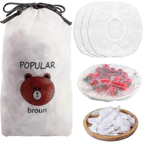 Sacs de conservation alimentaire réutilisables - Lot de 100 housses élastiques pour plats (1/5)