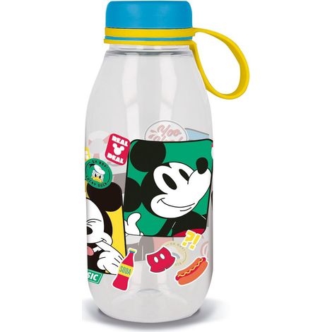 Disney Borraccia Ecozen trasparente per bambini in tritan Mickey Mouse Topolino 460 ml con cappuccio e manico in silicone (1/4)