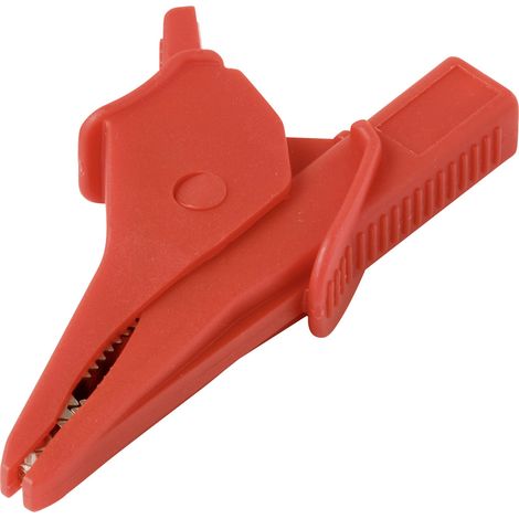 VOLTCRAFT MSK-135 Krokodilklemme gekrümmt CAT IV 600 V, CAT III 1000 V 10 A Rot