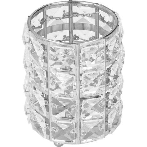 Porte-pinceaux en cristal et métal argenté, élégant et durable, support multifonction pour pinceaux, crayons et bijoux. (1/5)