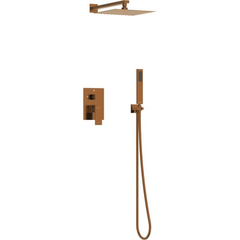BALNEO Système de douche avec pommeau de pluie cuivre Acier inoxydable  Mitigeur de douche avec douchette CASCADE (1/5)