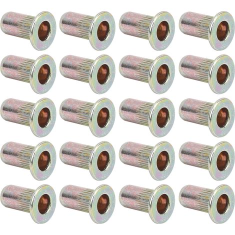 100-teiliges Set mit verzinkten, farbverzinkten Flachkopf-Gewindemuttern (M3) (1/5)