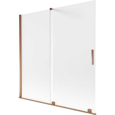 Paroi de baignoire Mexen Velar à 2 vantaux coulissants 160 x 150 cm, givré, or rose - 896-160-000-31-60 (1/2)