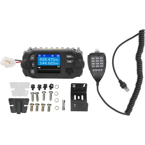 Mini radio mobile émetteur-récepteur double bande 25W écran LCD dissipateur thermique avec micro-cravate (1/5)