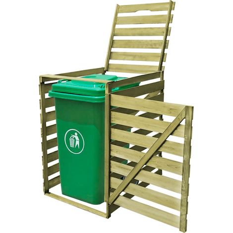 vidaXL Cobertizo para contenedor de basura de madera impregnada 240 L (1/3)