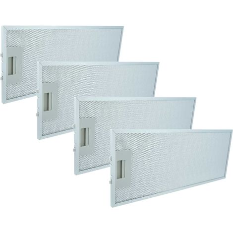 vhbw 4x Filter Metallfettfilter kompatibel mit Siemens LI23032, LI23032SD, LI23032SD/01, LI23032SD/03, LI23032SD/02 Dunstabzugshaube, Metall