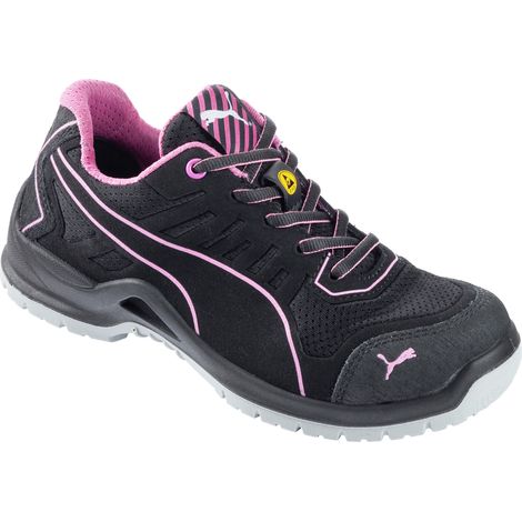 FP – Chaussures de sécurité femme S1P ESD – Coque acier, semelle antiperforation – Tige microfibres hydrophobe – Pointure 42 noir/rose (1/5)