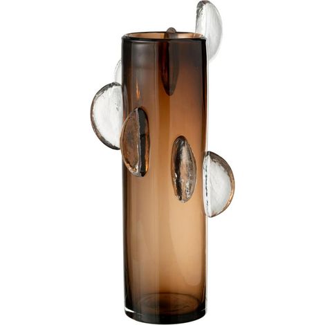 Vase Design en Verre "Steggy" 46cm Marron