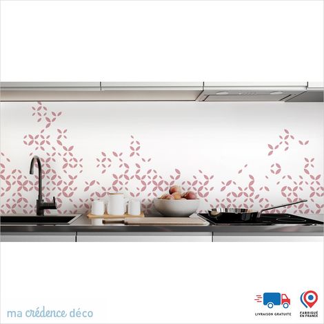 Crédence : Rosaces contemporaines - Couleur Rose clair - Alu composite - 60 - 120 (1/3)