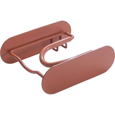 Support mural pour sèche-cheveux, gain de place, en métal, pour salle de bain, 12 x 10 x 4 cm (marron)