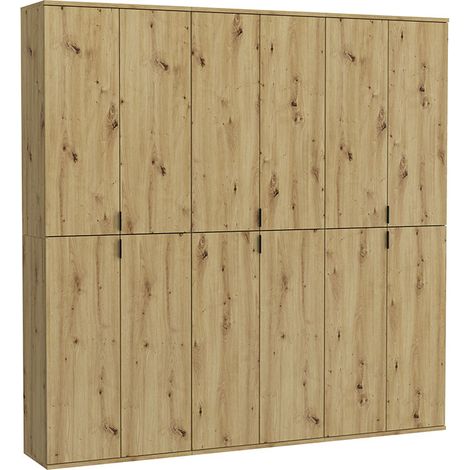 ProjektX Kleiderschrank 4+4+4-türig 12 Türen Eiche Dekor.