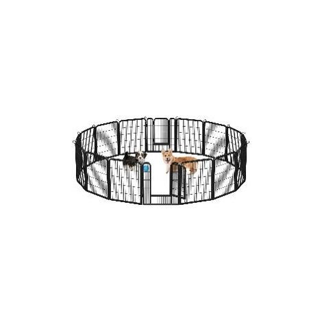 MaxxPet Recinto per cani – Recinto per cani da interno ed esterno - Parco per cuccioli, conigli e altri animali domestici - Area giochi pieghevole - Gabbia con 12 pannelli 100x60cm – Incl. ciotola (1/5)