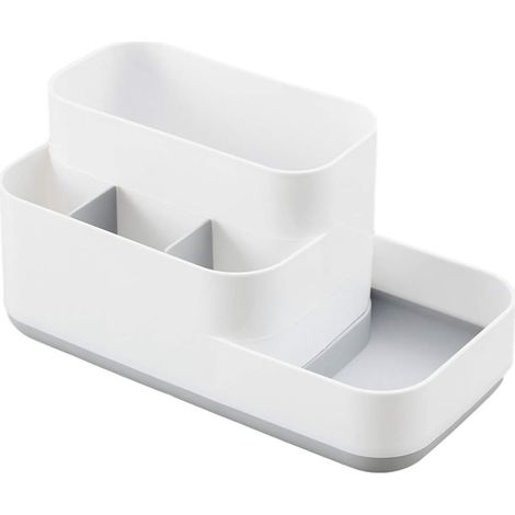 Boîte de rangement cosmétique de bureau multifonctionnelle avec compartiments (gris)