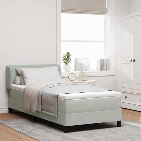 Cama con Somier y Colchón Gris Oscuro 80x200 cm Terciopelo (1/5)