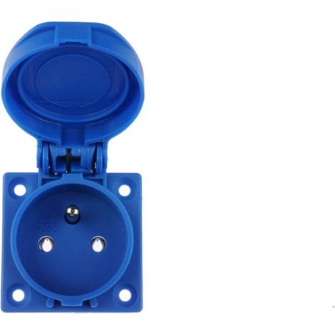 Toma de corriente para panel 10/16A 2P+Z 230V azul IP54 1040-0bb