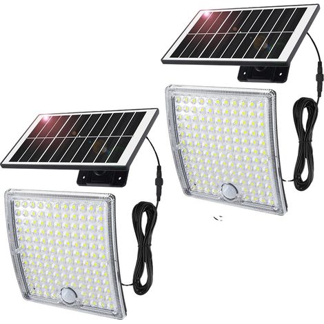 Luces LED solares, sensor de movimiento, diseño impermeable, paquete de 2 unidades. (1/2)