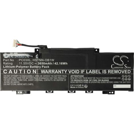 vhbw Akku kompatibel mit HP Pavilion X360 15-er0002nf, 15-er0001nh, 15-er0000nh, 15 Convertible PC Notebook (3650 mAh, 11,55 V, Li-Polymer) (1/5)