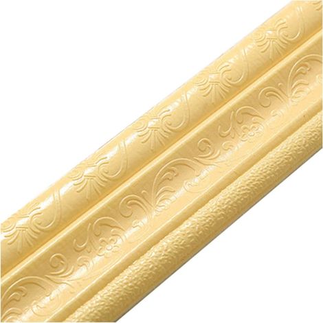 Bande Décorative 3D Auto-Adhésive - Moulure Murale et Plafond - Plinthe Étanche - Cadre Arrière-Télévision - 5 m × 10 cm (1/3)